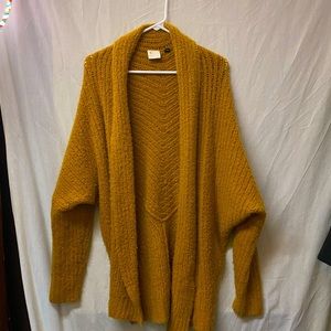 Mustard Yellow Anthropologie Cardigan Sweater